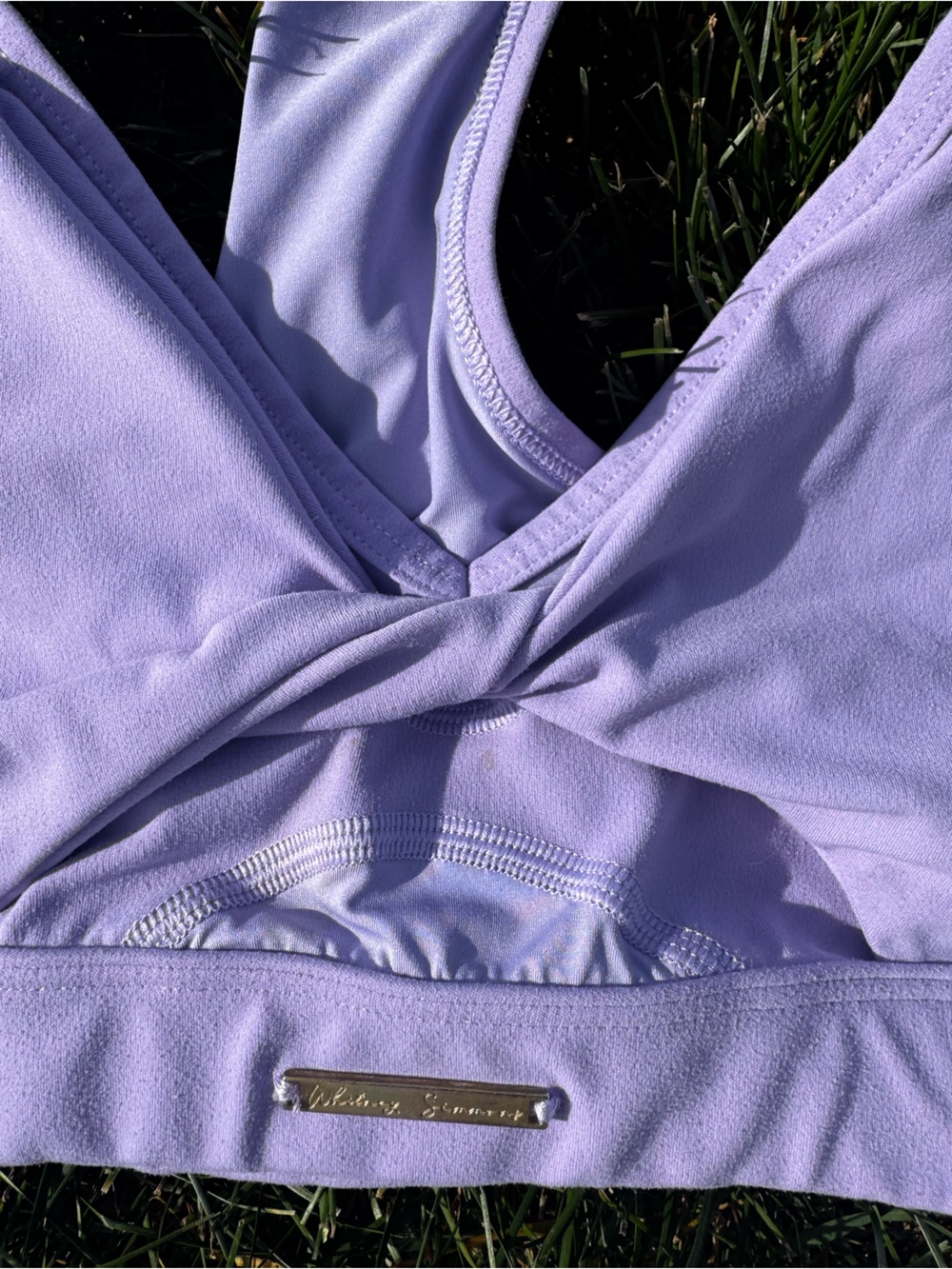 Gym Shark Lilac Twist-Front Sports Bra - Size XS - Picture 3 of 5